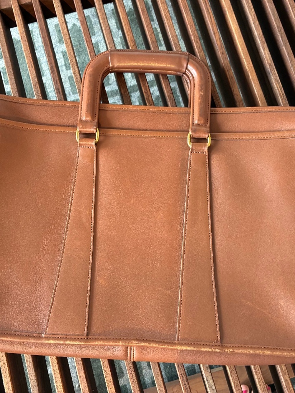 Coach Brown Leather Briefcase Unisex Model 5282